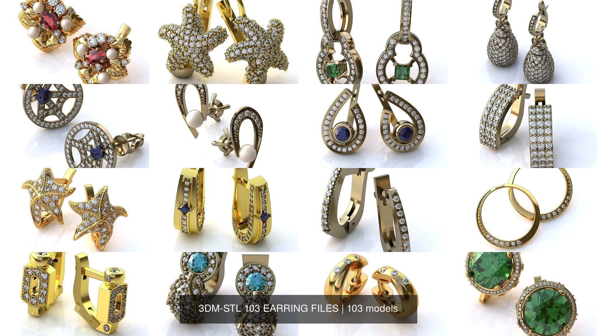 3DM-STL 132 EARRING FILES 3D Model Collection_24