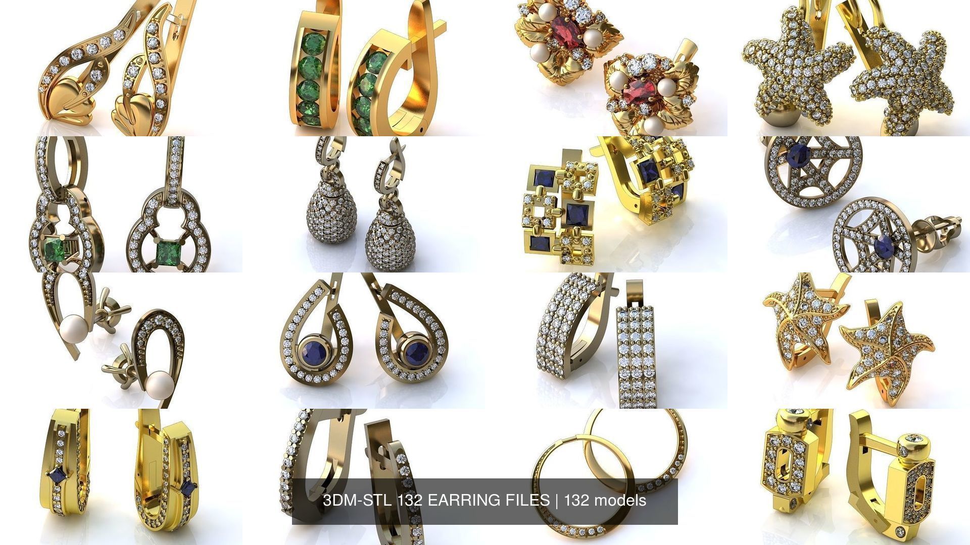 3DM-STL 132 EARRING FILES 3D Model Collection_8