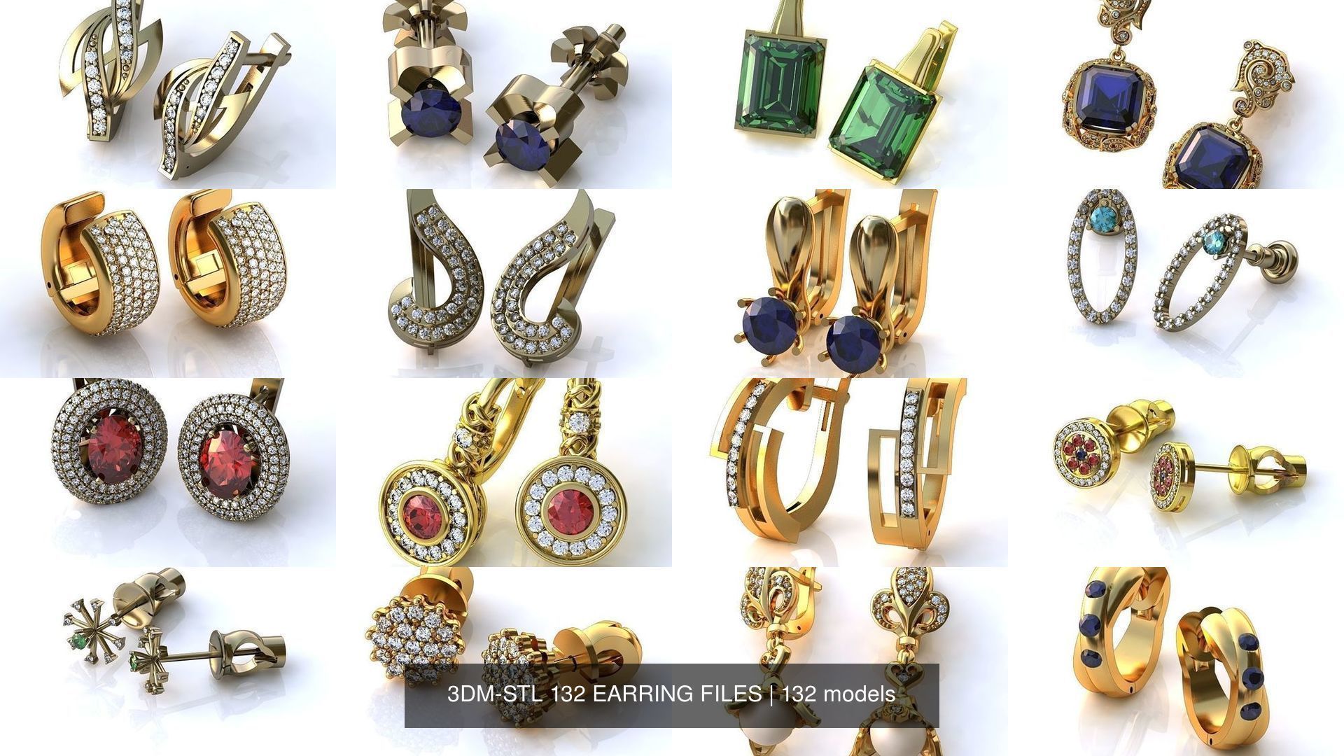 3DM-STL 132 EARRING FILES 3D Model Collection_6