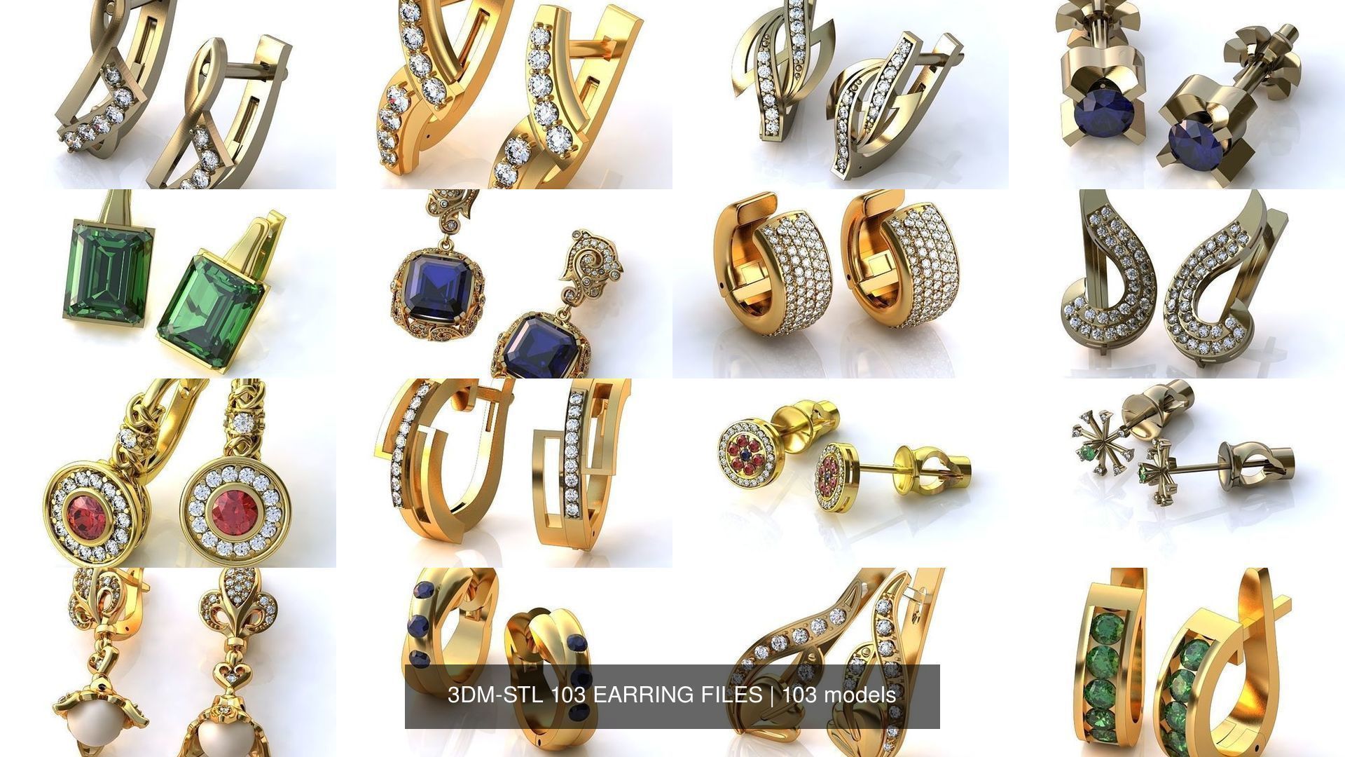 3DM-STL 132 EARRING FILES 3D Model Collection_19