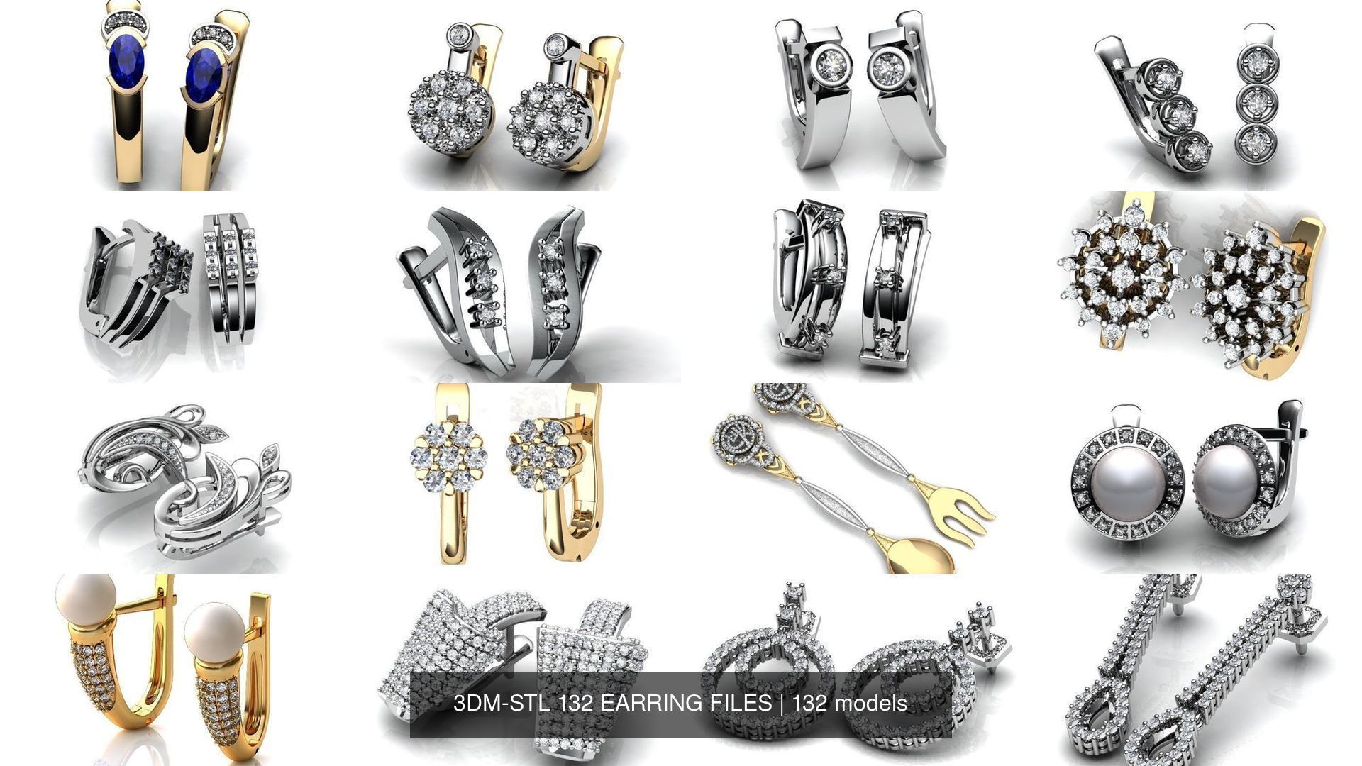 3DM-STL 132 EARRING FILES 3D Model Collection_9