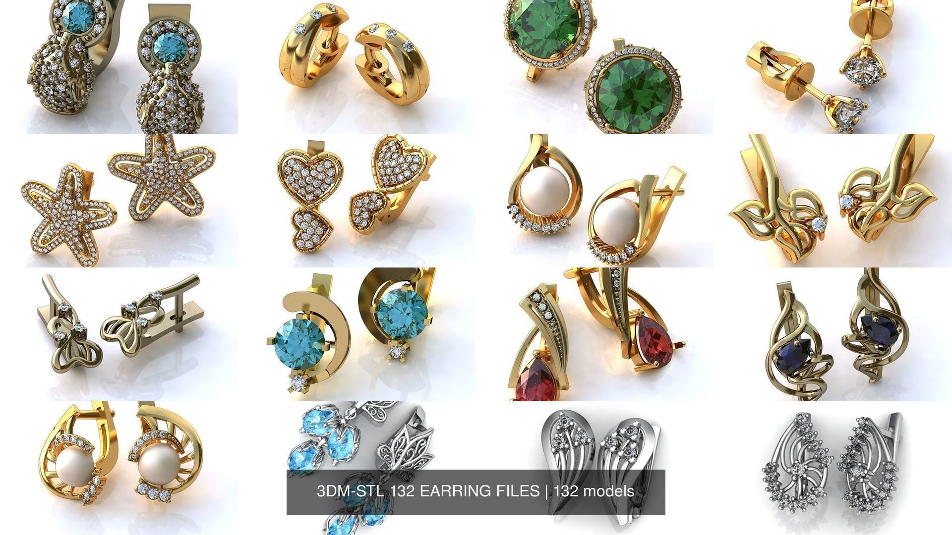 3DM-STL 132 EARRING FILES 3D Model Collection_10