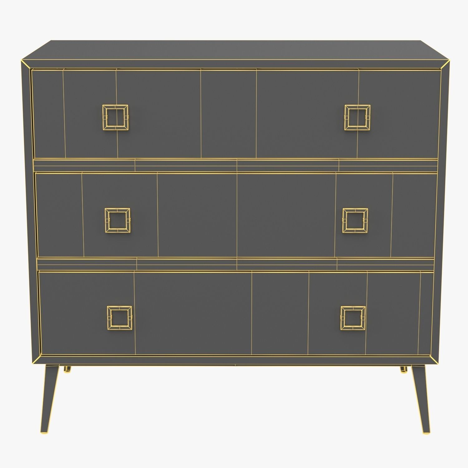 Katia 3 Drawer Chest CHS6413A 3D model_5