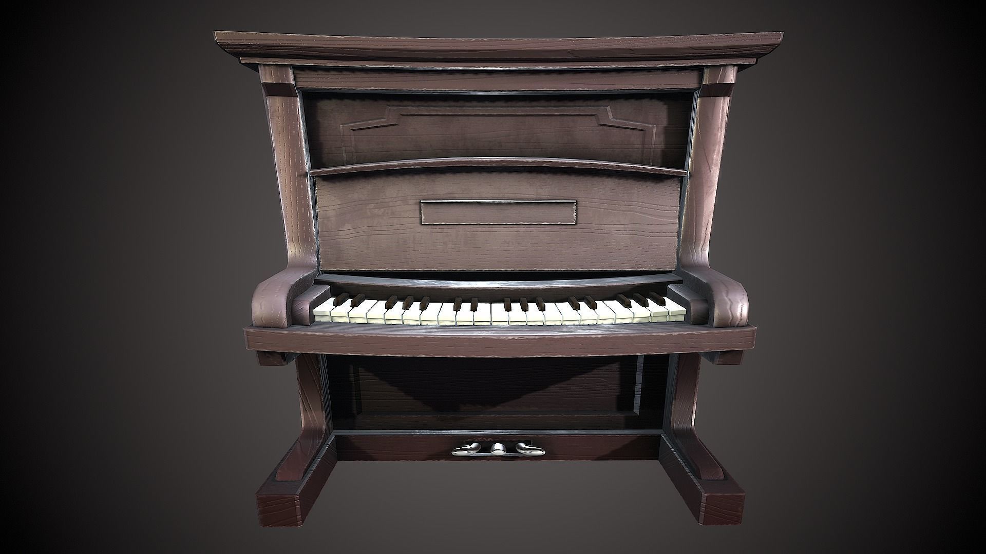 PIANO VINTAGE STYLIZED Low-poly 3D model_7