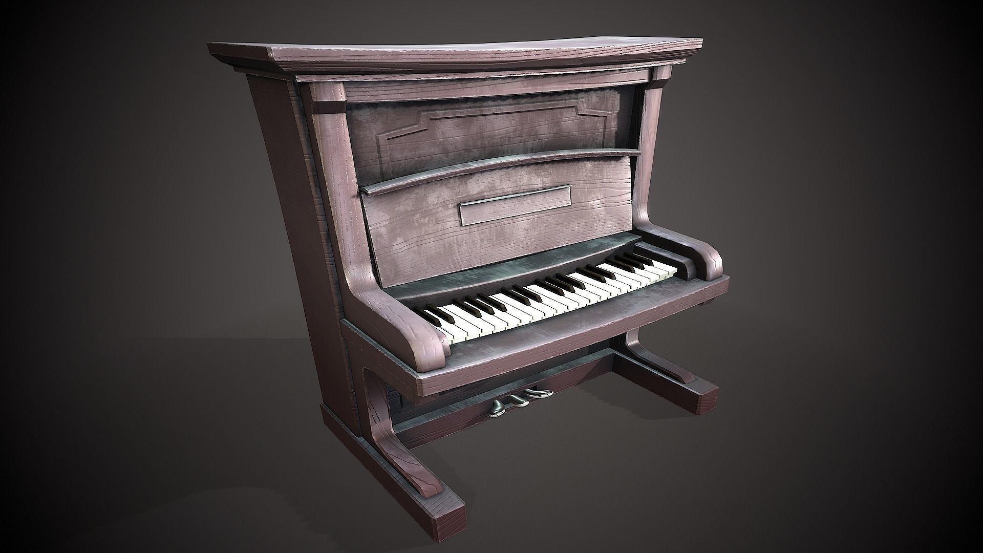 PIANO VINTAGE STYLIZED Low-poly 3D model_2