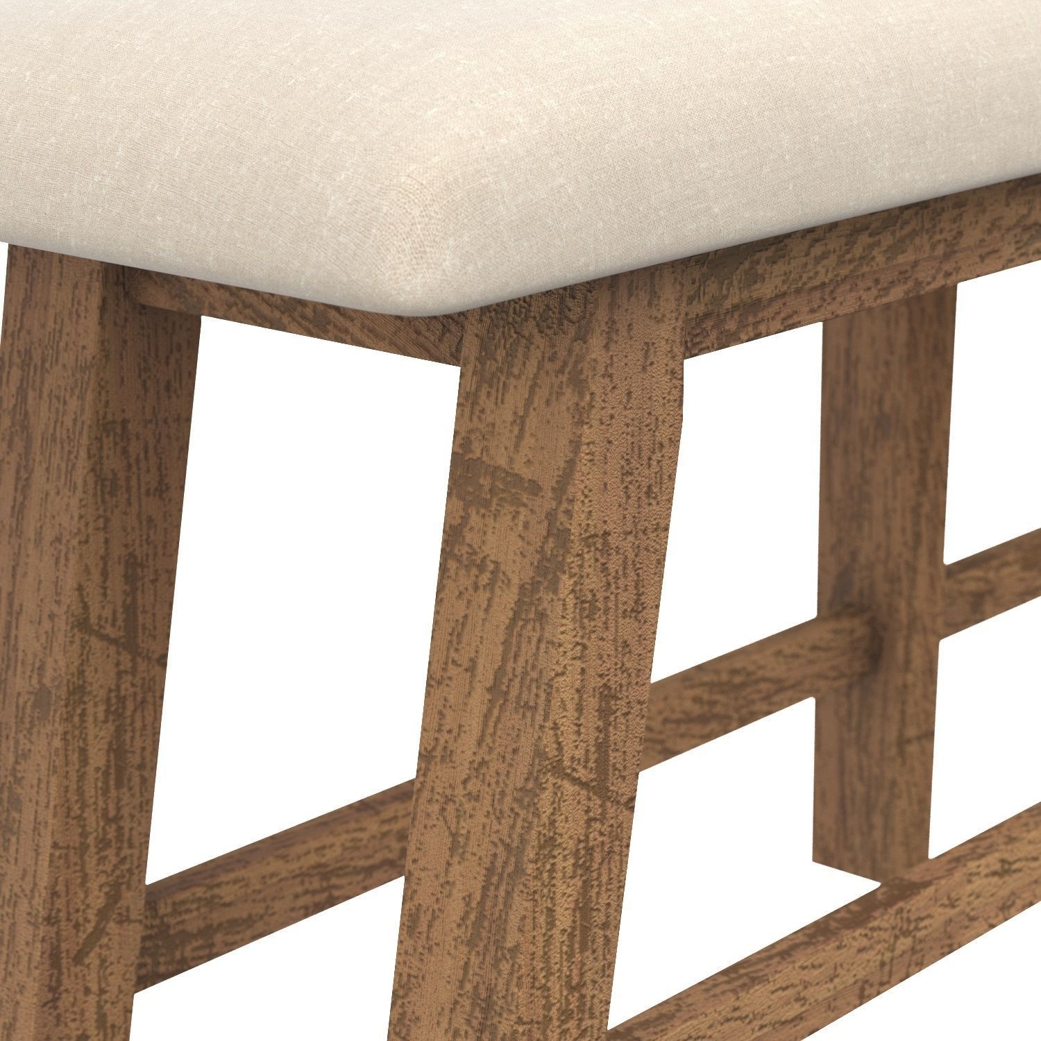 Jofran Furniture Telluride Naturally Distressed Counter Bench 3D model_3