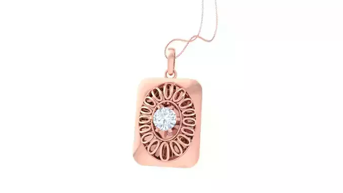 Women Solitaire Pendant 3dm STL OBJ FBX Renders Details