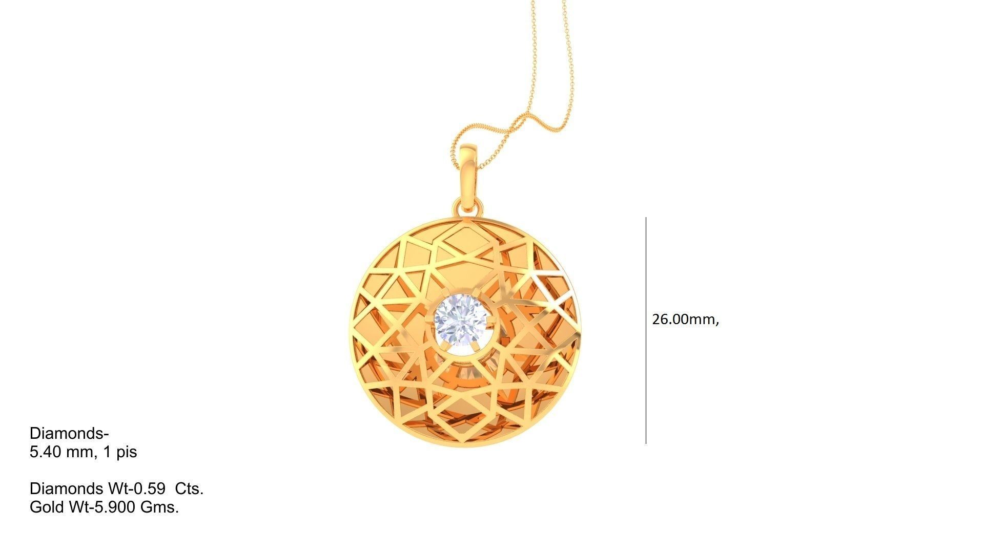 Women Solitaire Pendant 3dm STL OBJ FBX Renders Details 3D print model_1