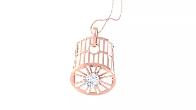 Women Solitaire Pendant 3dm STL OBJ FBX Renders Details