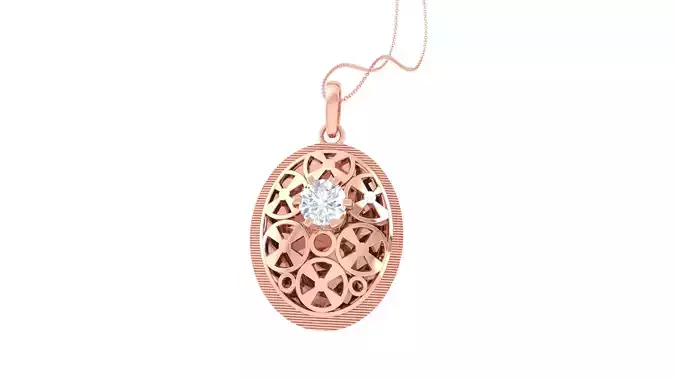Women Solitaire Pendant 3dm STL OBJ FBX Renders Details