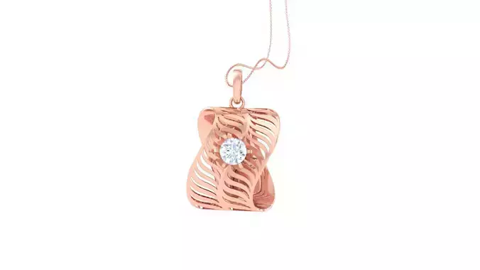 Women Solitaire Pendant 3dm STL OBJ FBX Renders Details