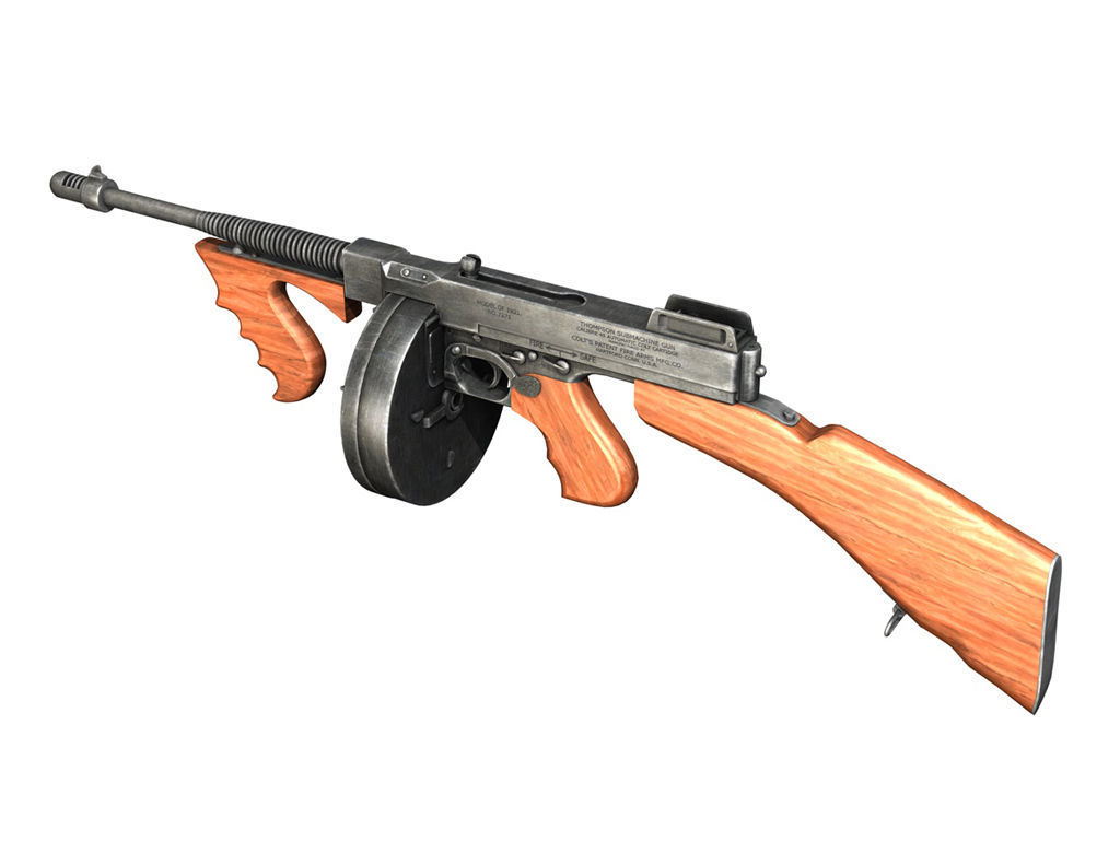 Colt Model1921 Thompson Submachine Gun 3D model_9