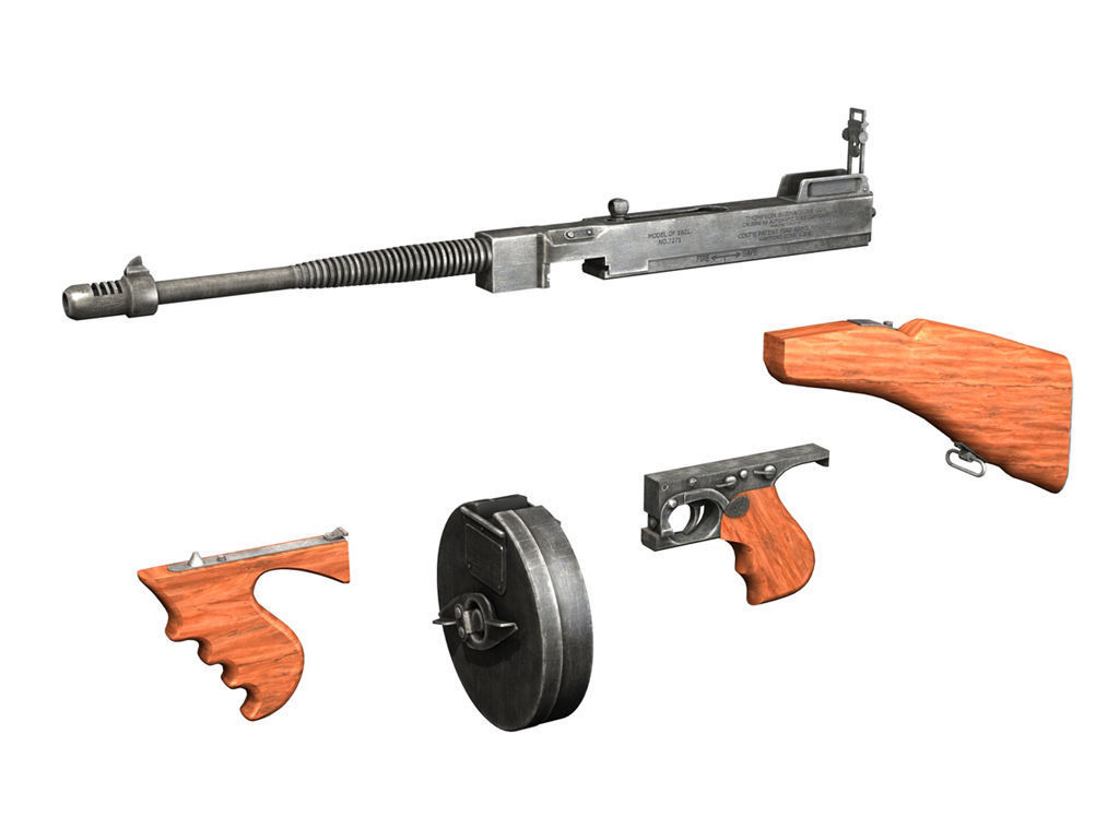 Colt Model1921 Thompson Submachine Gun 3D model_12