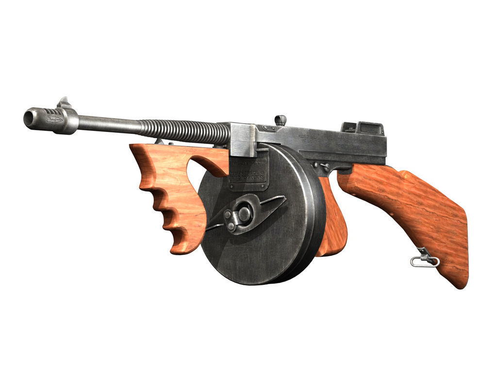 Colt Model1921 Thompson Submachine Gun 3D model_2