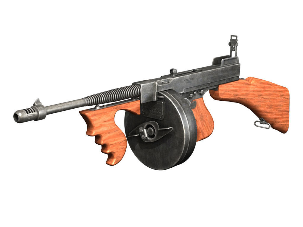 Colt Model1921 Thompson Submachine Gun 3D model_1