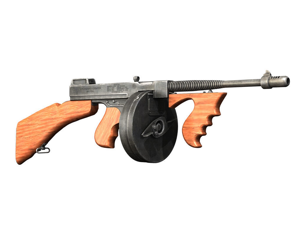 Colt Model1921 Thompson Submachine Gun 3D model_6