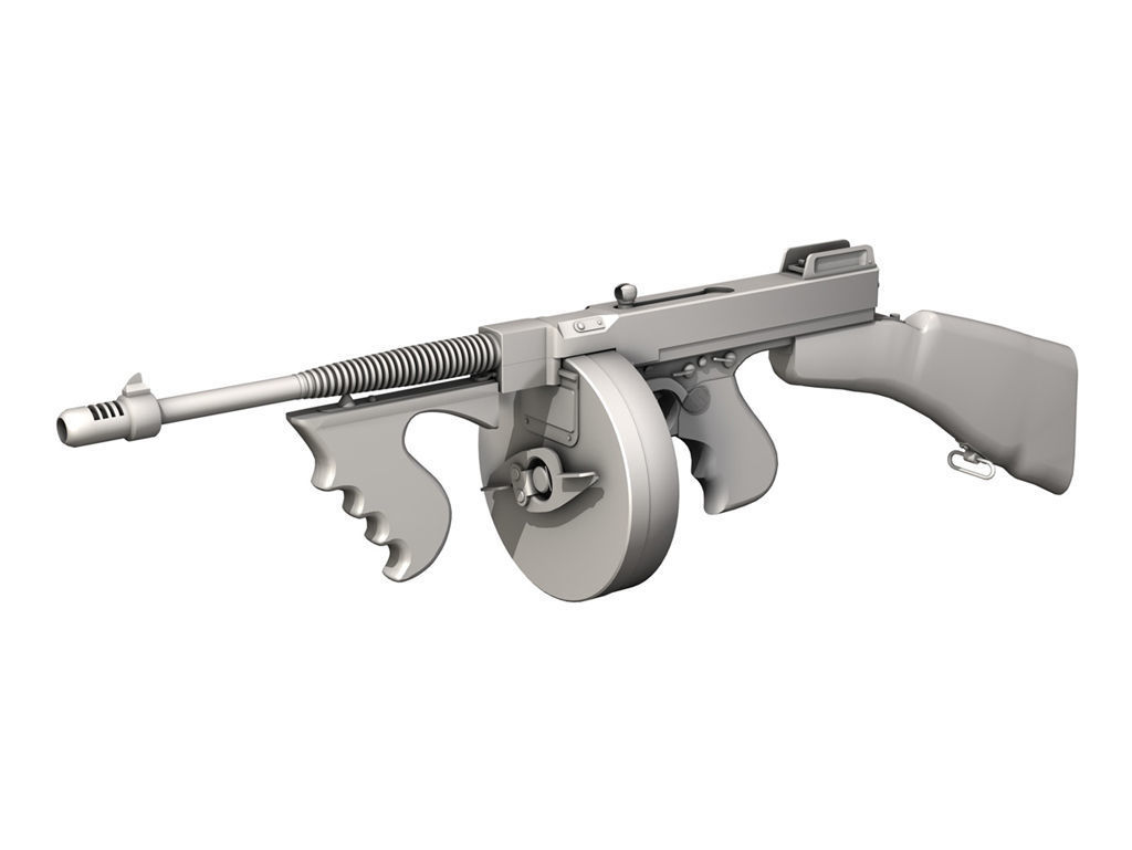 Colt Model1921 Thompson Submachine Gun 3D model_13