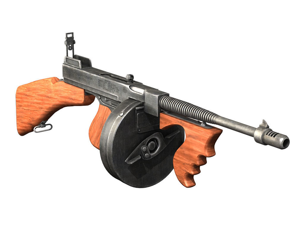 Colt Model1921 Thompson Submachine Gun 3D model_7