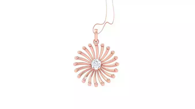 Women Solitaire Pendant 3dm STL OBJ FBX Renders Details