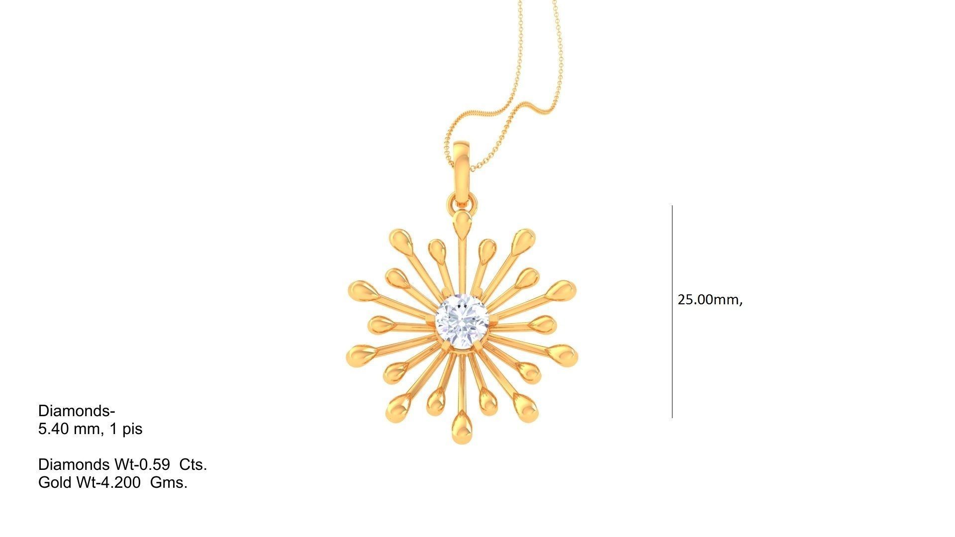 Women Solitaire Pendant 3dm STL OBJ FBX Renders Details 3D print model_1