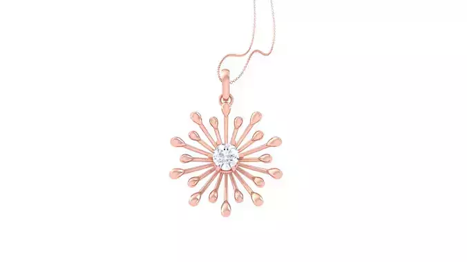 Women Solitaire Pendant 3dm STL OBJ FBX Renders Details