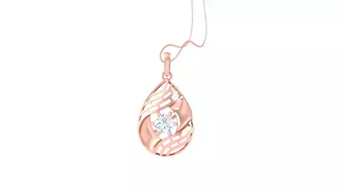 Women Solitaire Pendant 3dm STL OBJ FBX Renders Details