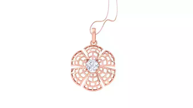 Women Solitaire Pendant 3dm STL OBJ FBX Renders Details