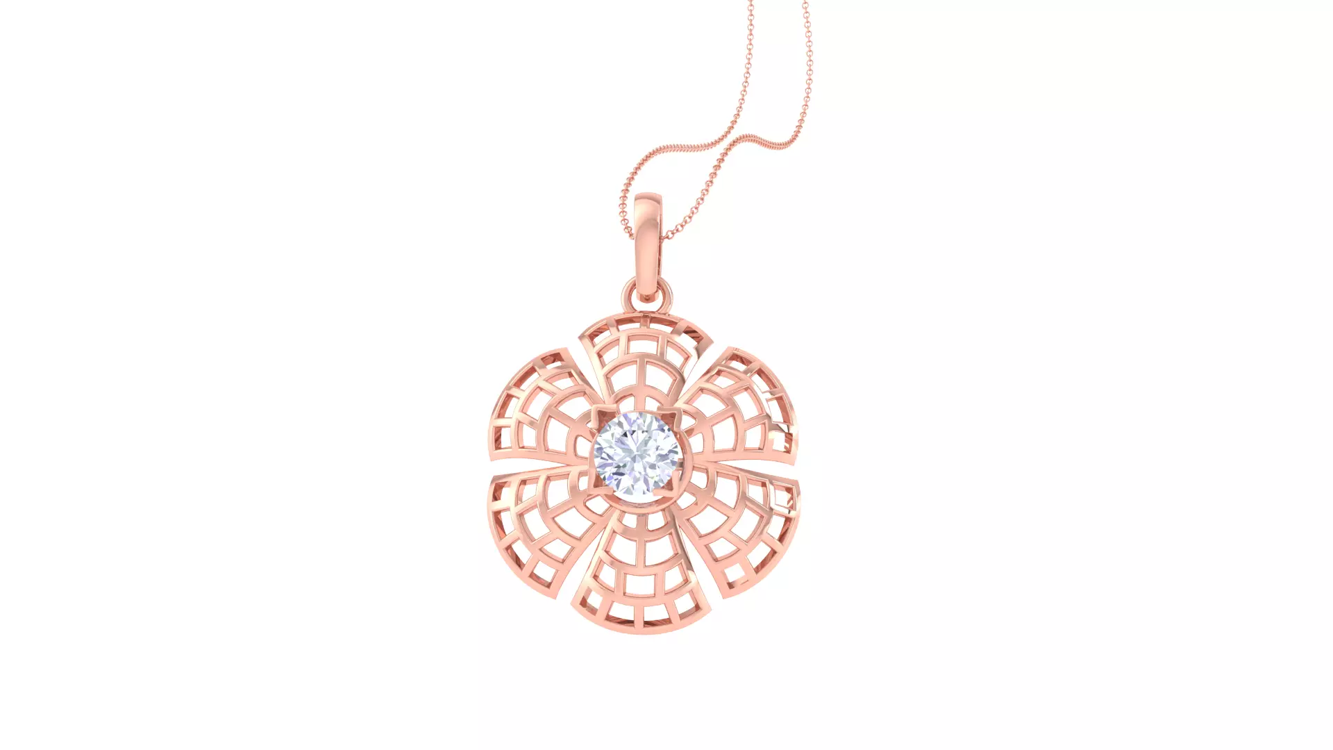 Women Solitaire Pendant 3dm STL OBJ FBX Renders Details 3D print model_0