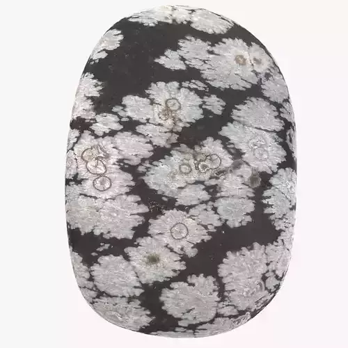 Obsidian snow gemstone