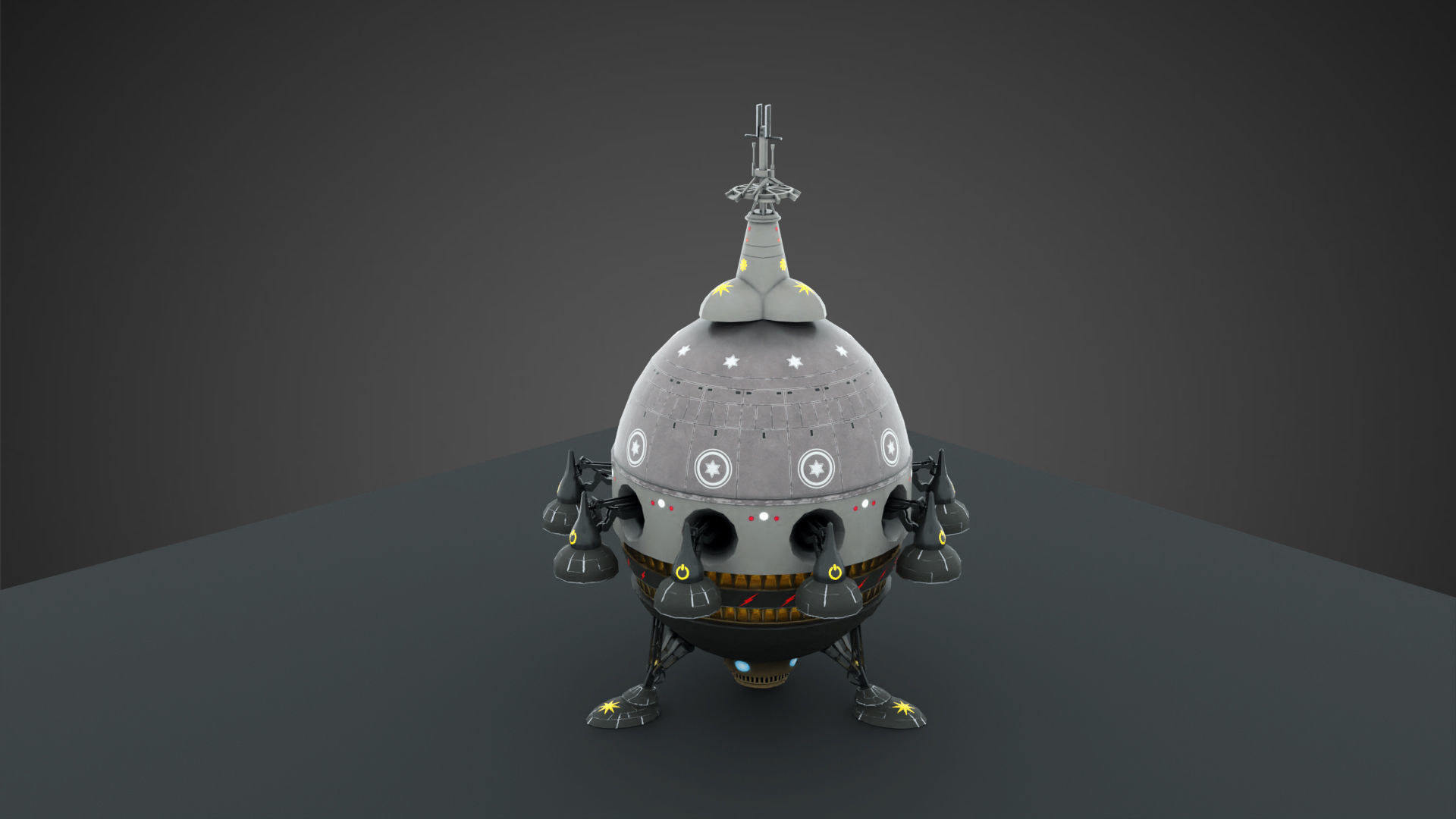 SciFi Spaceship 3D model_7