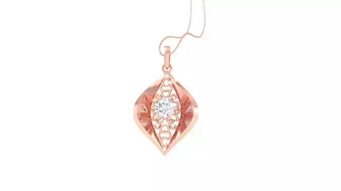 Women Solitaire Pendant 3dm STL OBJ FBX Renders Details