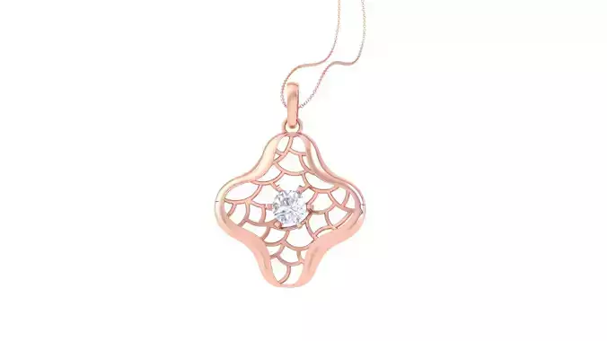 Women Solitaire Pendant 3dm STL OBJ FBX Renders Details