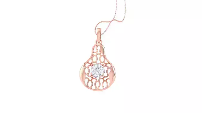 Women Solitaire Pendant 3dm STL OBJ FBX Renders Details