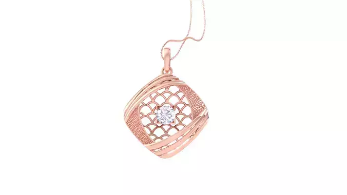 Women Solitaire Pendant 3dm STL OBJ FBX Renders Details