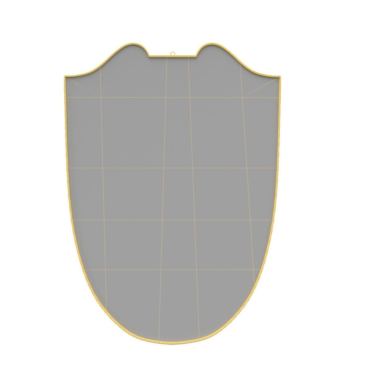 Brass Shield Mirror with Beaded Fillet 3D model CGTrader