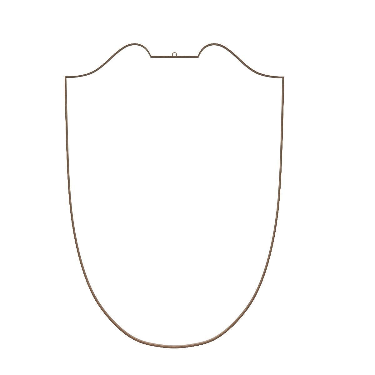 Brass Shield Mirror with Beaded Fillet 3D model CGTrader