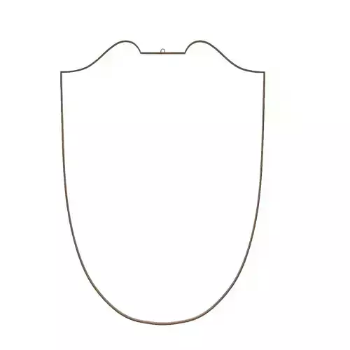 Brass Shield Mirror with Beaded Fillet