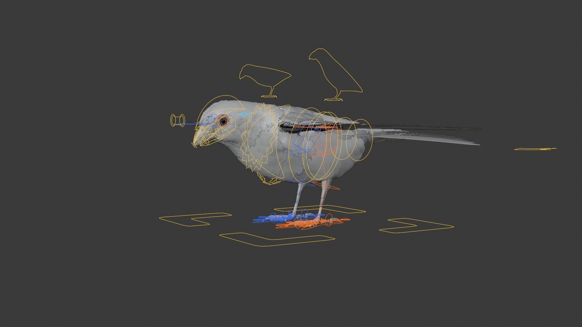 Lazuli Bunting Bird Animated VFX Grace 3D model_12