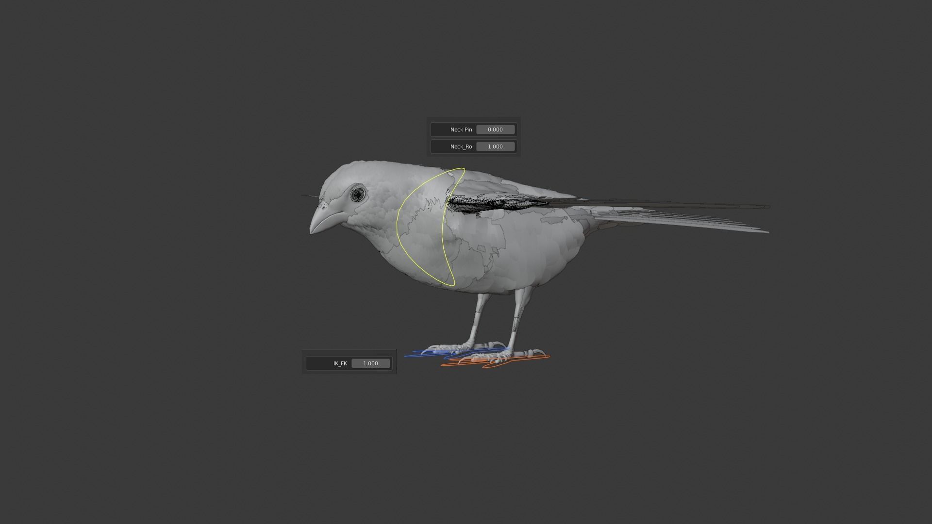 Lazuli Bunting Bird Animated VFX Grace 3D model_16