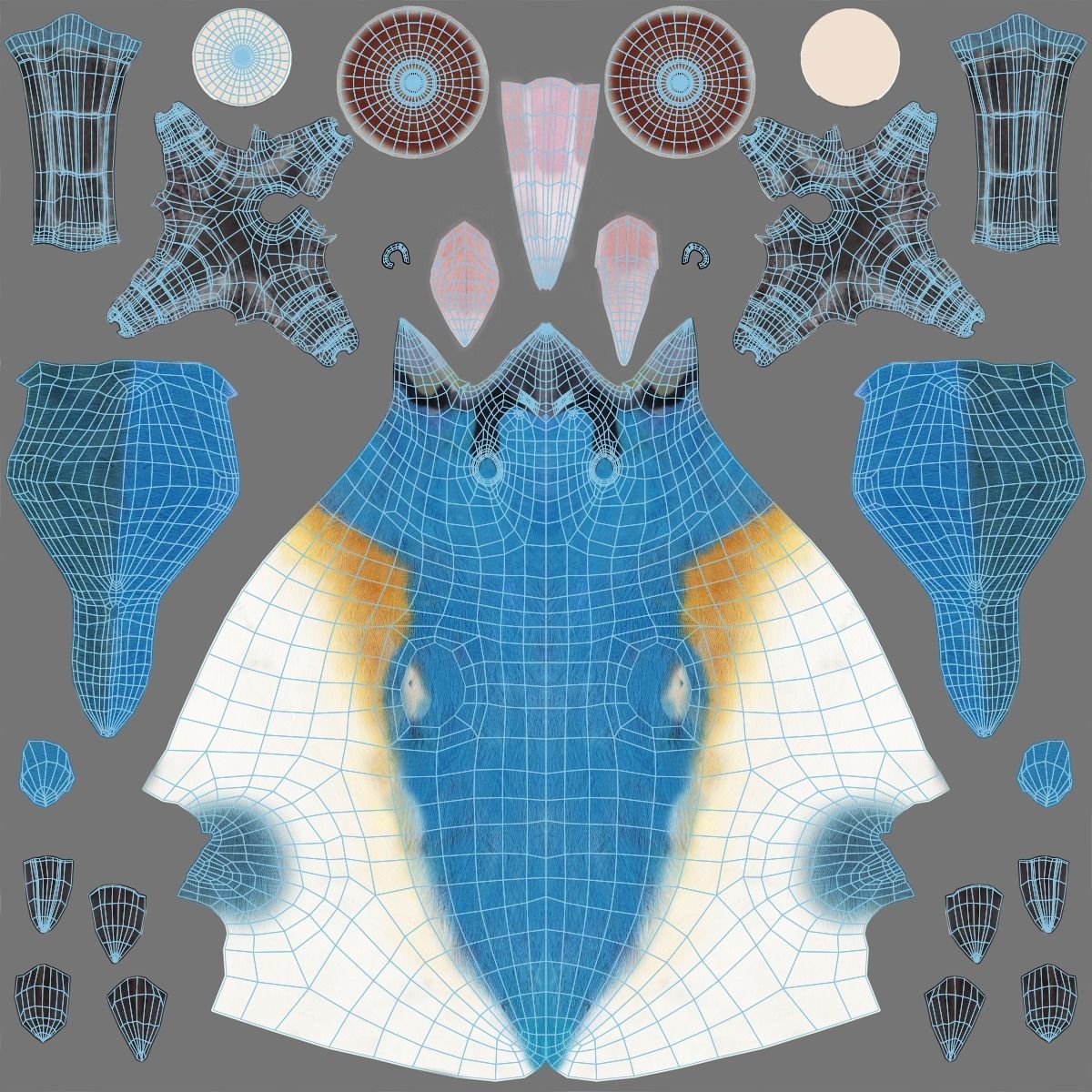 Lazuli Bunting Bird Animated VFX Grace 3D model_20