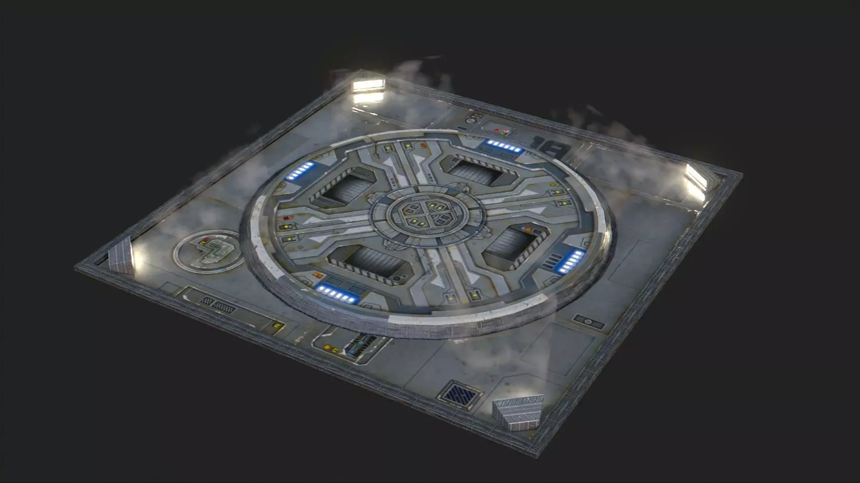 Landing Pad for Games Low-poly 3D model_0