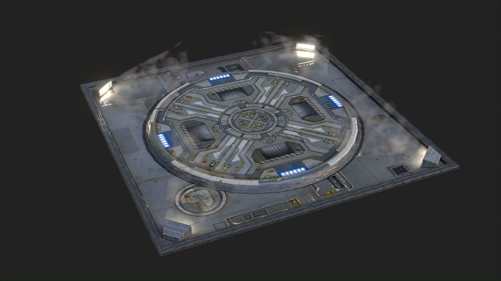 Landing Pad for Games Low-poly 3D model_1