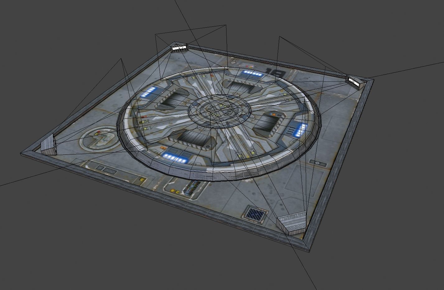 Landing Pad for Games Low-poly 3D model_4