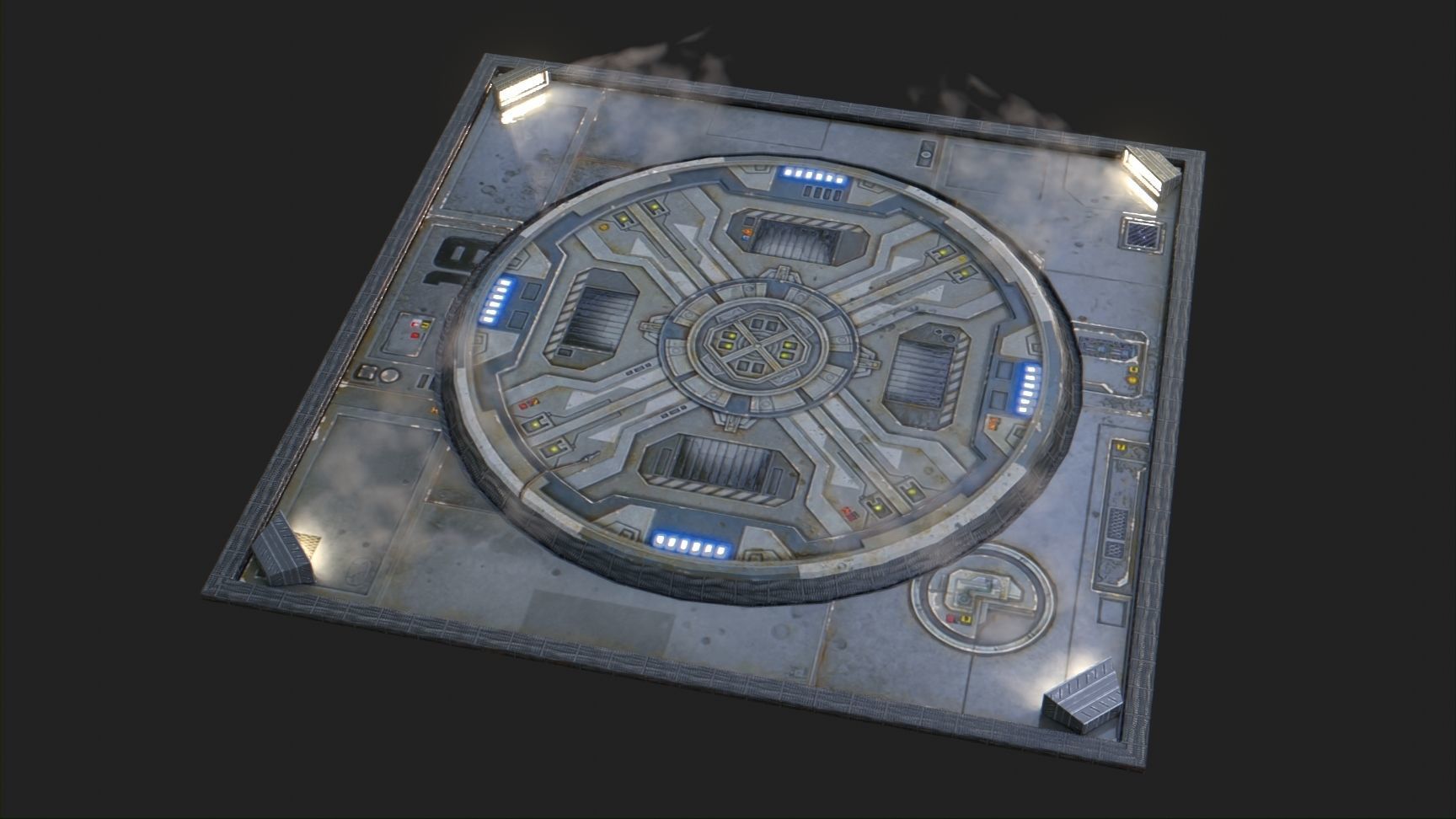Landing Pad for Games Low-poly 3D model_2