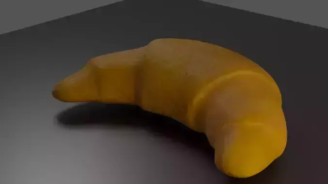 Curved Croissant Low-poly 3D model