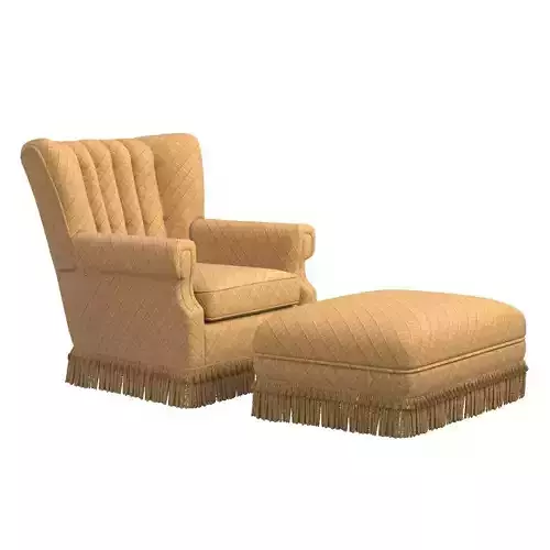 Art Deco Club Chair and Ottoman by Swaim