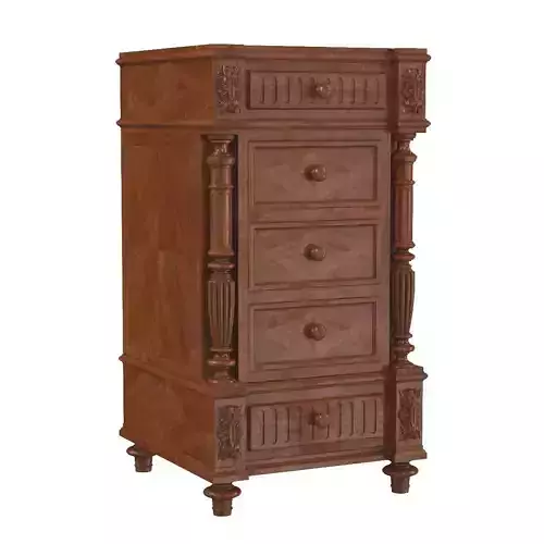 Antique French Walnut Nightstand Bedside Table