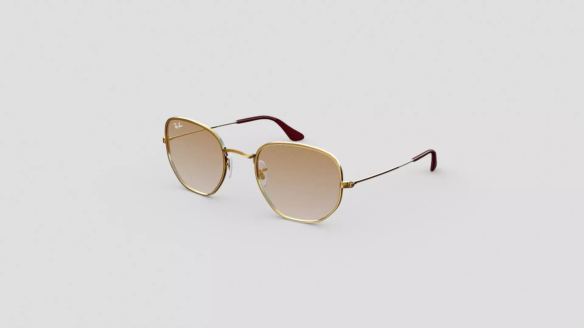 Rayban hexagonal sunglasses Low-poly 3D model