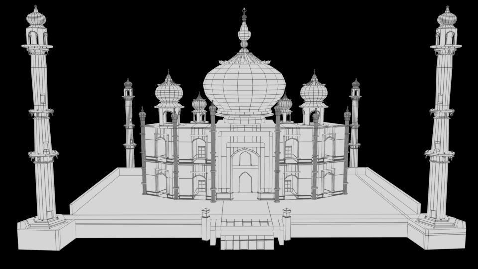 Taj Mahal Low-poly 3D model_3