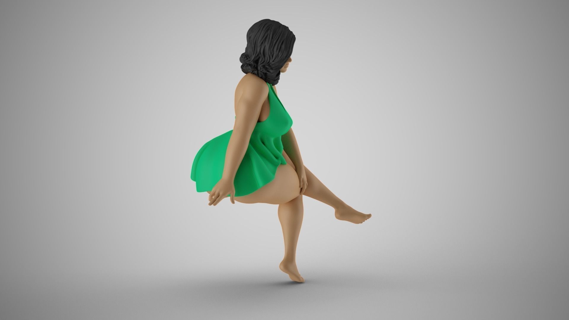 Charming Girl Sitting 3D print model_7